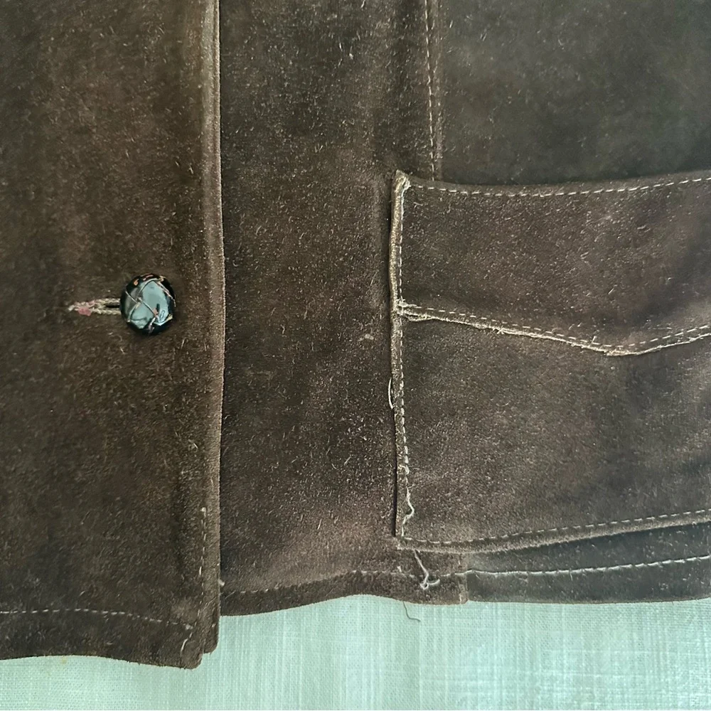 Vintage 60s Lady Californian Brown Suede Western Jacket - Picture 6 of 14